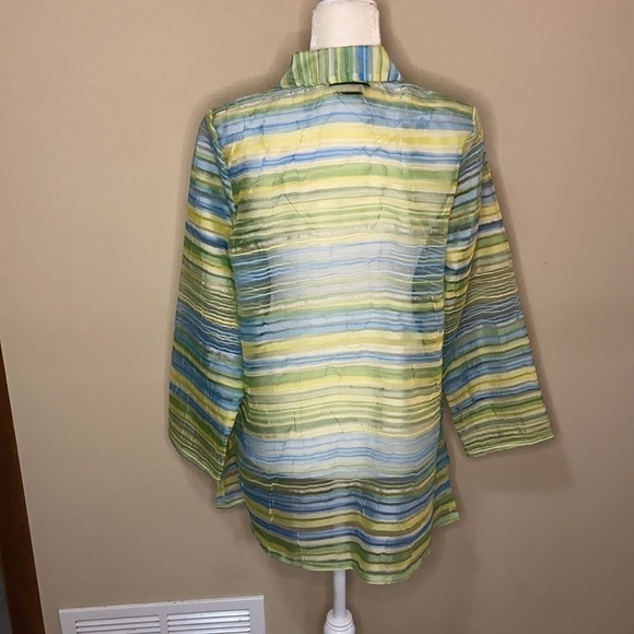 Citiknit oversized button front Sheer Top - Picture 5 of 9